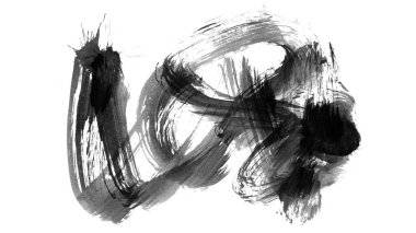 Siyah fırça darbesi ve doku. Grunge vektör soyut el boyalı element. Altı çizili ve sınır tasarımı.