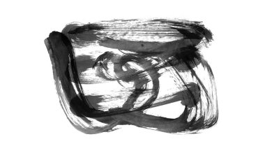 Siyah fırça darbesi ve doku. Grunge vektör soyut el boyalı element. Altı çizili ve sınır tasarımı.