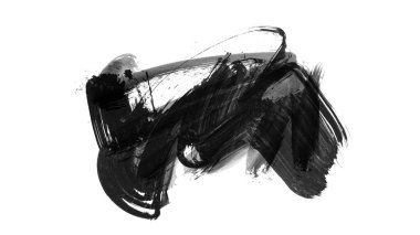 Siyah fırça darbesi ve doku. Grunge vektör soyut el boyalı element. Altı çizili ve sınır tasarımı.