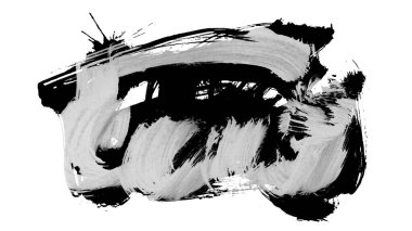 Siyah fırça darbesi ve doku. Grunge vektör soyut el boyalı element. Altı çizili ve sınır tasarımı.