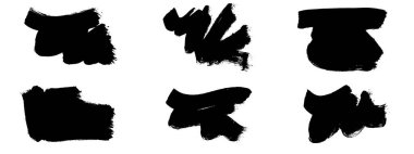 Siyah fırça darbesi ve doku. Grunge vektör soyut el boyalı element. Altı çizili ve sınır tasarımı.