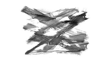 Siyah fırça darbesi ve doku. Grunge vektör soyut el boyalı element. Altı çizili ve sınır tasarımı.