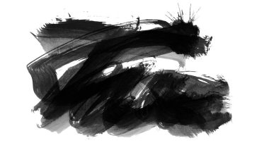 Siyah fırça darbesi ve doku. Grunge vektör soyut el boyalı element. Altı çizili ve sınır tasarımı.