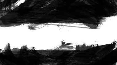 Siyah fırça darbesi ve doku. Grunge vektör soyut el boyalı element. Altı çizili ve sınır tasarımı.