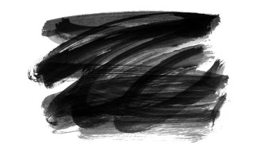 Siyah fırça darbesi ve doku. Grunge vektör soyut el boyalı element. Altı çizili ve sınır tasarımı.