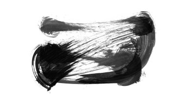 Siyah fırça darbesi ve doku. Grunge vektör soyut el boyalı element. Altı çizili ve sınır tasarımı.