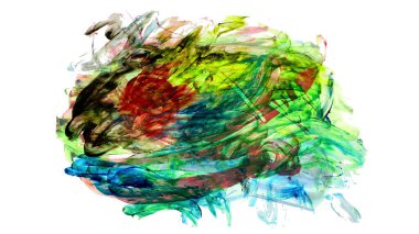 Siyah ve renkli boya karışımı, fırça darbesi ve doku. Grunge soyut elle boyanmış elementler. 