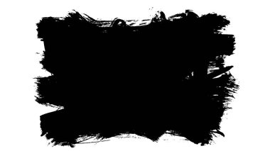 Siyah fırça darbesi ve doku. Grunge soyut elle boyanmış elementler. Altı çizili ve sınır tasarımı.