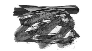 Siyah fırça darbesi ve doku. Grunge vektör soyut el boyalı element. Altı çizili ve sınır tasarımı.