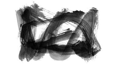 Siyah fırça darbesi ve doku. Grunge vektör soyut el boyalı element. Altı çizili ve sınır tasarımı.