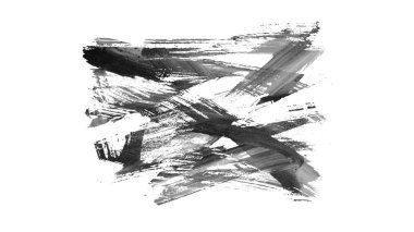 Siyah fırça darbesi ve doku. Grunge vektör soyut el boyalı element. Altı çizili ve sınır tasarımı.