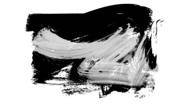 Siyah fırça darbesi ve doku. Grunge vektör soyut el boyalı element. Altı çizili ve sınır tasarımı.