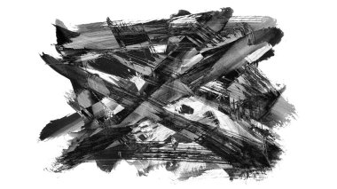 Siyah fırça darbesi ve doku. Grunge vektör soyut el boyalı element. Altı çizili ve sınır tasarımı.