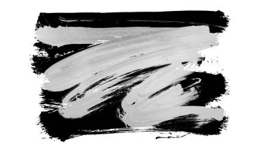 Siyah fırça darbesi ve doku. Grunge vektör soyut el boyalı element. Altı çizili ve sınır tasarımı.