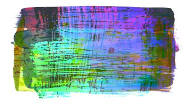 Siyah ve renkli boya karışımı, fırça darbesi ve doku. Grunge soyut elle boyanmış elementler. 