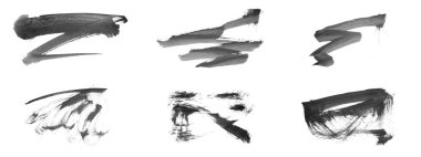 Siyah fırça darbesi ve doku. Grunge vektör soyut el boyalı element. Altı çizili ve sınır tasarımı.