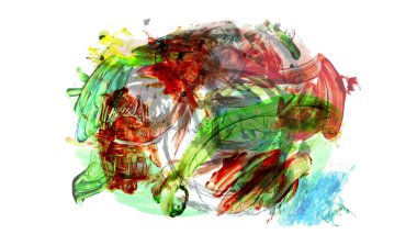 Siyah ve renkli boya karışımı, fırça darbesi ve doku. Grunge soyut elle boyanmış elementler. 