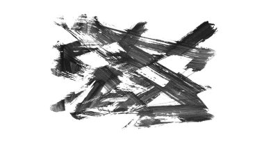 Siyah fırça darbesi ve doku. Grunge vektör soyut el boyalı element. Altı çizili ve sınır tasarımı.