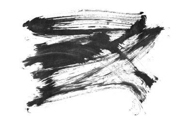 siyah mürekkep fırçası vuruşu. resimleme.