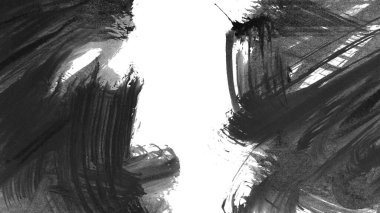 Siyah fırça darbesi ve doku. Grunge soyut elle boyanmış elementler. Altı çizili ve sınır tasarımı.