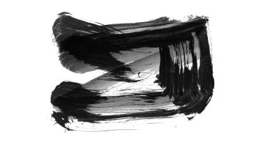 Siyah fırça darbesi ve doku. Grunge vektör soyut el boyalı element. Altı çizili ve sınır tasarımı.