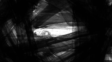 Siyah fırça darbesi ve doku. Grunge vektör soyut el boyalı element. Altı çizili ve sınır tasarımı.