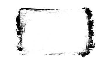 Siyah fırça darbesi ve doku. Grunge vektör soyut el boyalı element. Altı çizili ve sınır tasarımı.