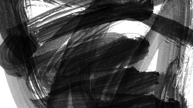 Siyah fırça darbesi ve doku. Grunge vektör soyut el boyalı element. Altı çizili ve sınır tasarımı.