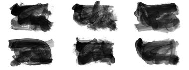 Siyah fırça darbesi ve doku. Grunge vektör soyut el boyalı element. Altı çizili ve sınır tasarımı.