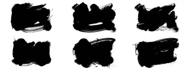 Siyah fırça darbesi ve doku. Grunge vektör soyut el boyalı element. Altı çizili ve sınır tasarımı.