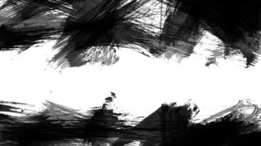 Siyah fırça darbesi ve doku. Grunge vektör soyut el boyalı element. Altı çizili ve sınır tasarımı.