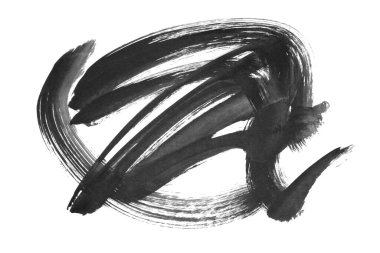 siyah mürekkep fırçası vuruşu. resimleme.