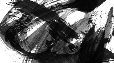 Siyah fırça darbesi ve doku. Grunge vektör soyut el boyalı element. Altı çizili ve sınır tasarımı.