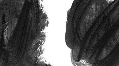 Siyah fırça darbesi ve doku. Grunge soyut elle boyanmış elementler. Altı çizili ve sınır tasarımı.