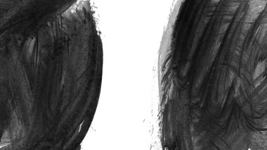 Siyah fırça darbesi ve doku. Grunge soyut elle boyanmış elementler. Altı çizili ve sınır tasarımı.