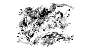 Siyah fırça darbesi ve doku. Grunge vektör soyut el boyalı element. Altı çizili ve sınır tasarımı.