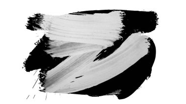 Siyah fırça darbesi ve doku. Grunge vektör soyut el boyalı element. Altı çizili ve sınır tasarımı.