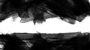 Siyah fırça darbesi ve doku. Grunge vektör soyut el boyalı element. Altı çizili ve sınır tasarımı.