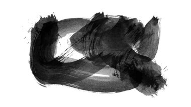 Siyah fırça darbesi ve doku. Grunge vektör soyut el boyalı element. Altı çizili ve sınır tasarımı.