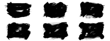 Siyah fırça darbesi ve doku. Grunge vektör soyut el boyalı element. Altı çizili ve sınır tasarımı.