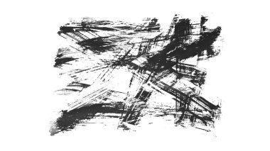 Siyah fırça darbesi ve doku. Grunge vektör soyut el boyalı element. Altı çizili ve sınır tasarımı.