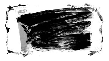 Siyah fırça darbesi ve doku. Grunge vektör soyut el boyalı element. Altı çizili ve sınır tasarımı.