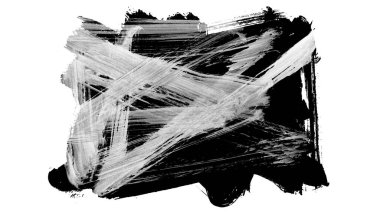 Siyah fırça darbesi ve doku. Grunge soyut elle boyanmış elementler. Altı çizili ve sınır tasarımı.