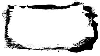 Siyah fırça darbesi ve doku. Grunge vektör soyut el boyalı element. Altı çizili ve sınır tasarımı.