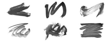 Siyah fırça darbesi ve doku. Grunge vektör soyut el boyalı element. Altı çizili ve sınır tasarımı.