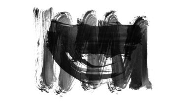 Siyah fırça darbesi ve doku. Grunge vektör soyut el boyalı element. Altı çizili ve sınır tasarımı.