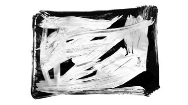 Siyah fırça darbesi ve doku. Grunge vektör soyut el boyalı element. Altı çizili ve sınır tasarımı.