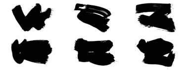 Siyah fırça darbesi ve doku. Grunge vektör soyut el boyalı element. Altı çizili ve sınır tasarımı.