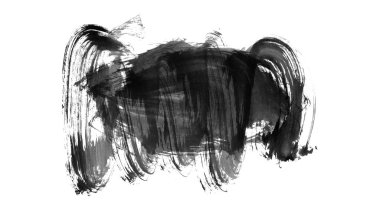 Siyah fırça darbesi ve doku. Grunge vektör soyut el boyalı element. Altı çizili ve sınır tasarımı.