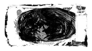 Siyah fırça darbesi ve doku. Grunge vektör soyut el boyalı element. Altı çizili ve sınır tasarımı.